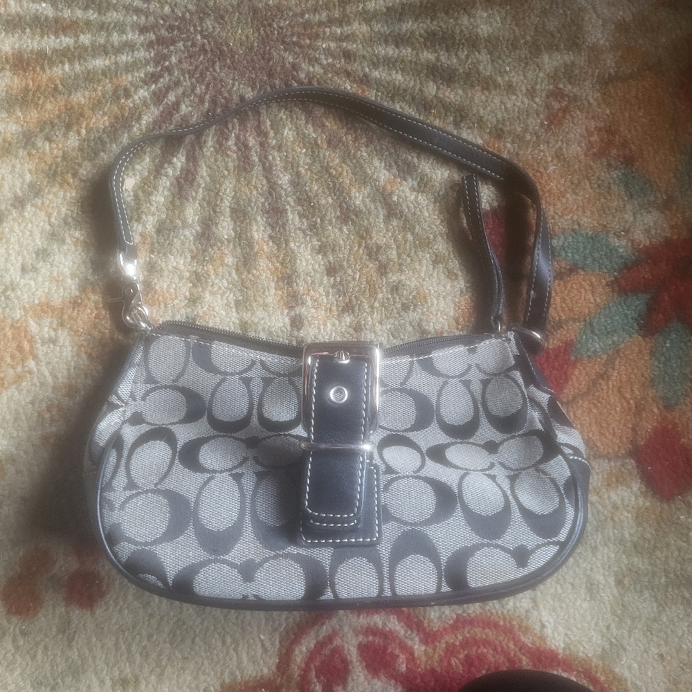 Coach Black and Gray Signature Bag